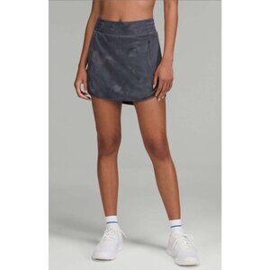 Lululemon Hotty Hot High-Rise Skirt Diamond Dye Pitch Graphite Grey Size 4